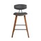 Armen Living Fox 25.5" Counter Height Gray Faux Leather and Walnut Wood Mid-Century Modern Bar Stool LCFOBAWAGR26 - alternate 7